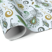 Farbenfrohe verschiedene Federn Geschenkpapier (Rolleneckpunkt)