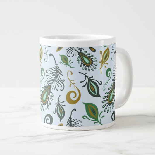 Farbenfrohe verschiedene Federn Jumbo-Tasse (Vorderseite Rechts)
