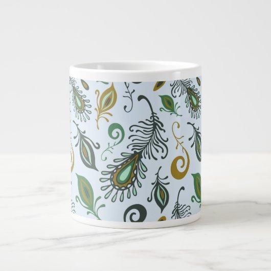 Farbenfrohe verschiedene Federn Jumbo-Tasse (Vorderseite)