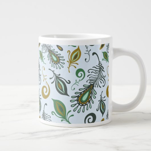 Farbenfrohe verschiedene Federn Jumbo-Tasse (Rechts)