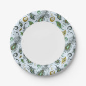 Farbenfrohe verschiedene Federn Pappteller (Vorderseite)