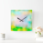 Farbenfrohe verschwommene Blume Quadratische Wanduhr (Zuhause)