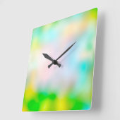 Farbenfrohe verschwommene Blume Quadratische Wanduhr (Winkel)