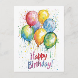 Farbenfrohe vertikale Glückwünsche Geburtstag I Ba Postkarte