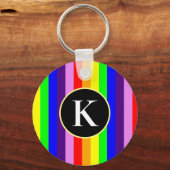 Farbenfrohe vertikale Regenbogenstreifen Custom Mo Schlüsselanhänger (Vorderseite)