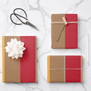 Farbenfrohe vertikale Streifen Geschenkpapier Set