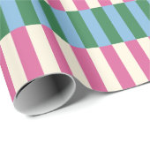 Farbenfrohe vertikale Streifenmuster Geschenkpapier (Rolleneckpunkt)