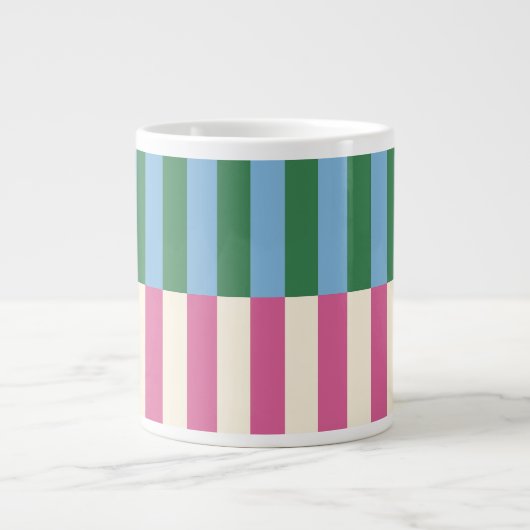 Farbenfrohe vertikale Streifenmuster Jumbo-Tasse (Vorderseite)