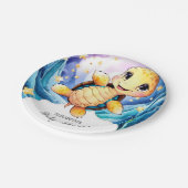 Farbenfrohe, verzauberte Ocean Turtle Baby Dusche Pappteller (Schrägansicht)