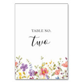 Farbenfrohe verzauberte Wilde Blume Hochzeit Tischnummer (Vorderseite)