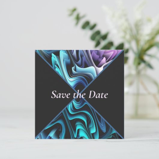 Farbenfrohe Verzauberung Save the Date (Stehend Vorderseite)