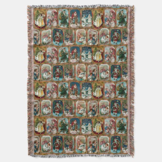 Farbenfrohe Verzierte Viktorianische Weihnachtskar Decke (Vorderseite Vertikal)