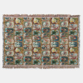 Farbenfrohe Verzierte Viktorianische Weihnachtskar Decke (Vorderseite)