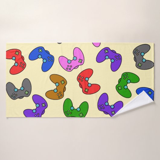 Farbenfrohe Videospielregler Badehandtuch (Badehandtuch)