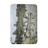 Farbenfrohe Viktorianische Ära Sommerbootspass Kun Badematte (Vorderseite Vertikal)