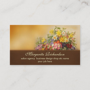 farbenfrohe viktorianische Blumen Vintage-Geschäft Visitenkarte