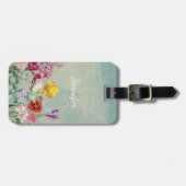 Farbenfrohe Vintag blühende Wildblumen Gepäckanhänger (Vorderseite horizontal)