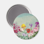 Farbenfrohe Vintag blühende Wildblumen Magnet (Vorderseite/Rückseite)