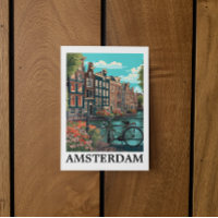 Farbenfrohe Vintage Amsterdam Niederlande Canal Vi