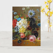 Farbenfrohe Vintage Blume Malerei Karte (Gelbe Blume)