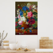 Farbenfrohe Vintage Blume Malerei Poster (Küche)