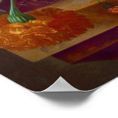 Farbenfrohe Vintage Blume Malerei Poster (Ecke)