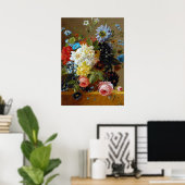 Farbenfrohe Vintage Blume Malerei Poster (Heimbüro)