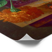 Farbenfrohe Vintage Blume Malerei Poster (Ecke)