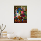 Farbenfrohe Vintage Blume Malerei Poster (Küche)
