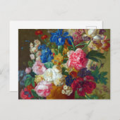 Farbenfrohe Vintage Blume Malerei Postkarte (Vorne/Hinten)