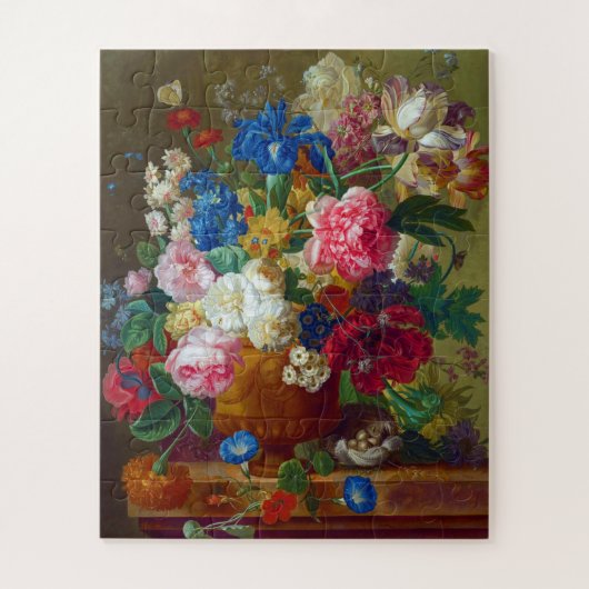 Farbenfrohe Vintage Blume Malerei Puzzle (Vertikal)