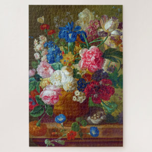 Farbenfrohe Vintage Blume Malerei Puzzle