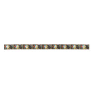 Farbenfrohe Vintage Blume Malerei Satinband