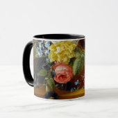 Farbenfrohe Vintage Blume Malerei Tasse (Vorderseite Links)