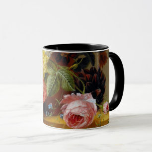 Farbenfrohe Vintage Blume Malerei Tasse