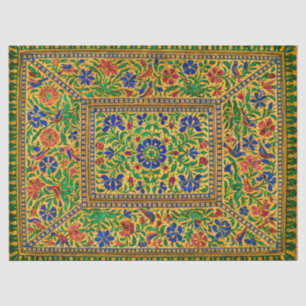 Farbenfrohe Vintage Blumenmuster mit Vögeln Seidenpapier