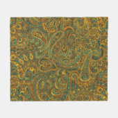 Farbenfrohe Vintage Blütenpalette Fleecedecke (Vorderseite (Horizontal))