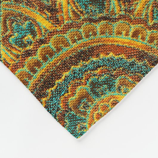 Farbenfrohe Vintage Blütenpalette Fleecedecke (Ecke)