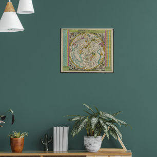 Farbenfrohe Vintage Boreal Sky Stars, Atlas Karte Poster