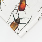 Farbenfrohe Vintage Bugs & Käfer Muster Fleecedecke (Ecke)