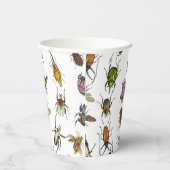 Farbenfrohe Vintage Bugs & Käfer Muster Pappbecher (Rechts)