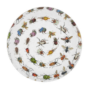 Farbenfrohe Vintage Bugs & Käfer Muster Schneidebrett