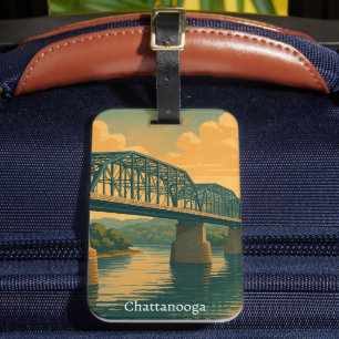 Farbenfrohe Vintage Chattanooga Gepäckanhänger