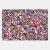Farbenfrohe Vintage Crazy Quilt Geschenkpapier Set (Vorderseite)
