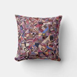 Farbenfrohe Vintage Crazy Quilt Kissen