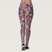 Farbenfrohe Vintage Crazy Quilt Leggings (Rückseite)