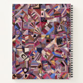 Farbenfrohe Vintage Crazy Quilt Notizblock (Rückseite)