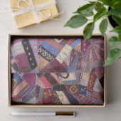 Farbenfrohe Vintage Crazy Quilt Seidenpapier (Geschenk)