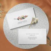 Farbenfrohe Vintage Feder Visitenkarte