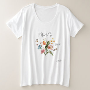 Farbenfrohe Vintage Florals, Babydusche Große Größe T-Shirt